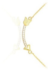 gorgeous tiny curved arrow gold necklace for babies and kids